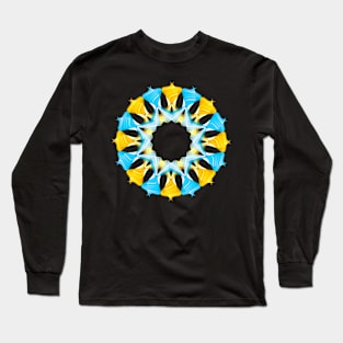 Yellow and blue mandala Long Sleeve T-Shirt